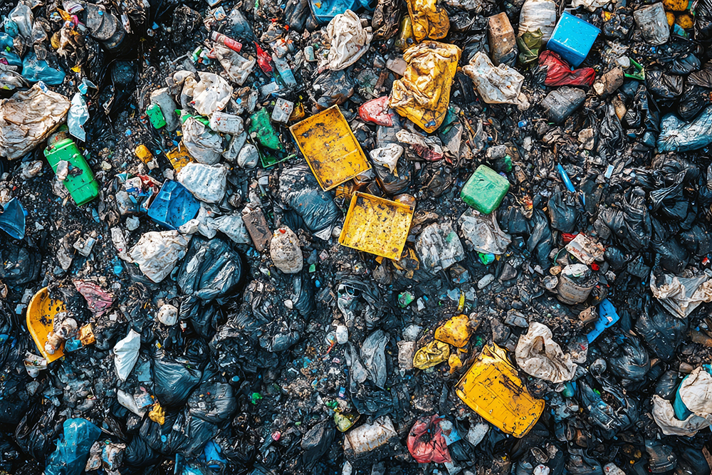 Waste landfill illustration created with Generative AI